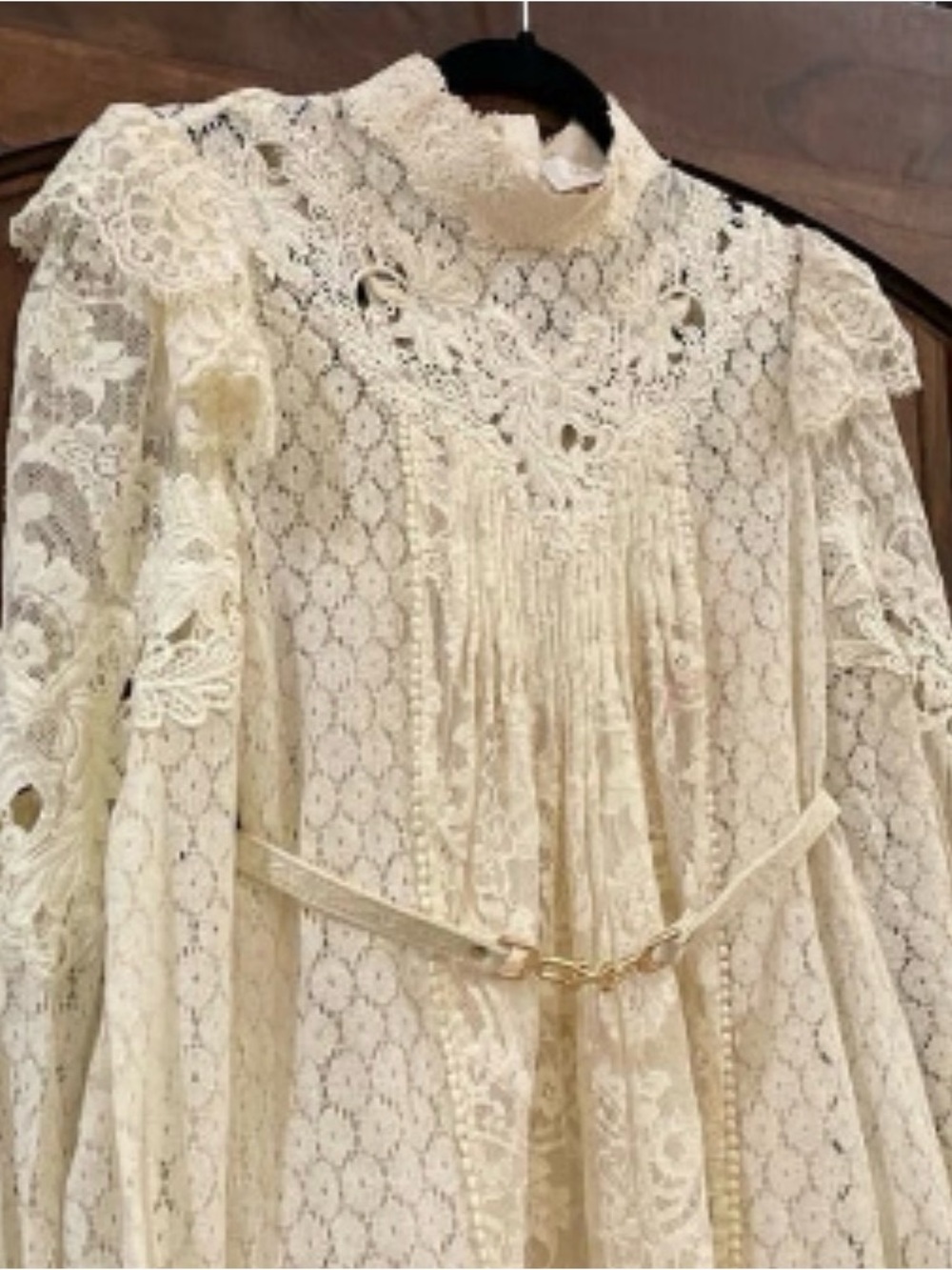 Zimmermann Ivory Lace Long-Sleeve Mini Dress size 0 - Picture 9 of 12